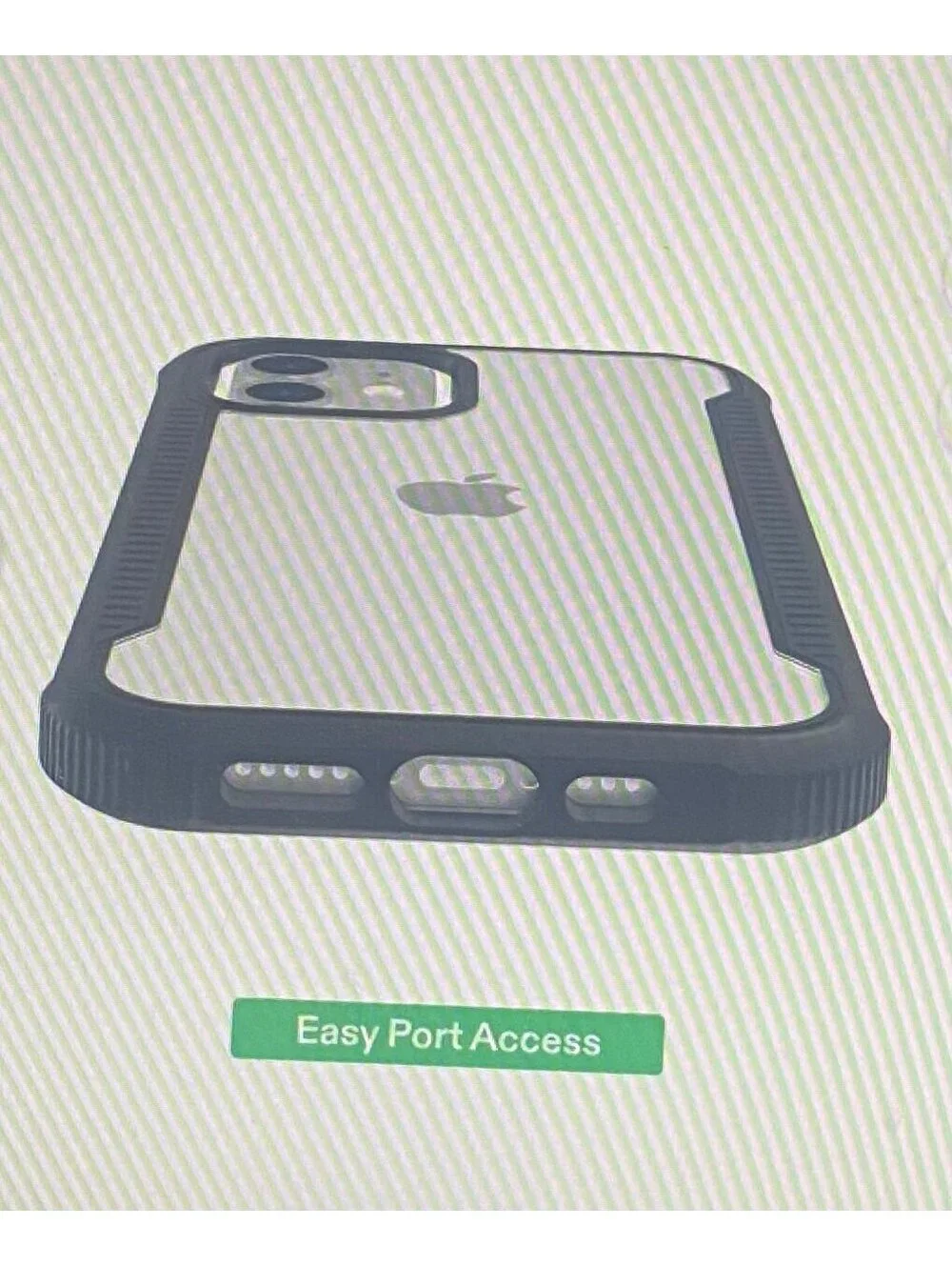 Onn Dual-Layer Case for iPhone 12/iPhone 12 Pro Black/Clear